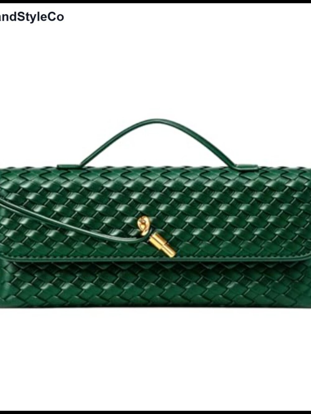 Woven PU Leather Clutch Crossbody Shoulder Bag Handmade Evening Purse